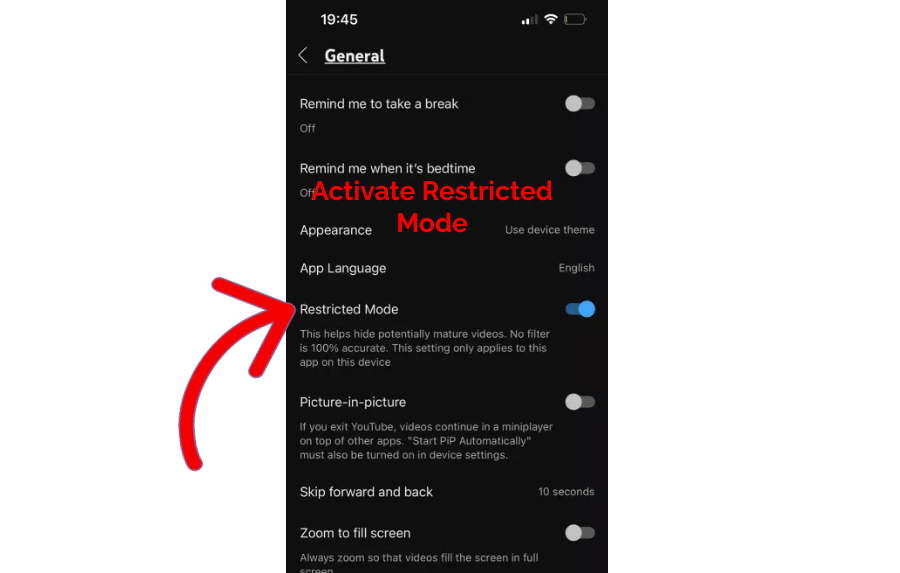 Activate Restricted Mode