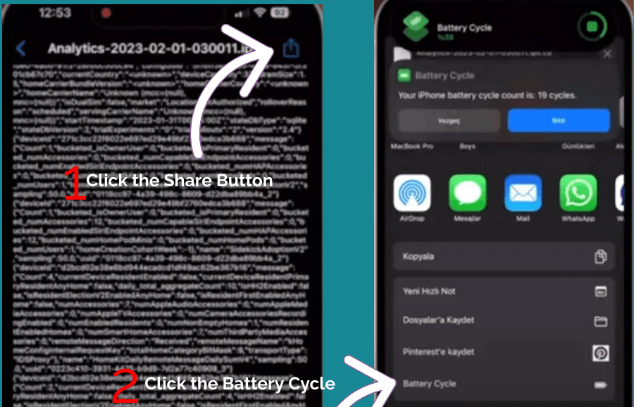 Analysis Data Screenshot