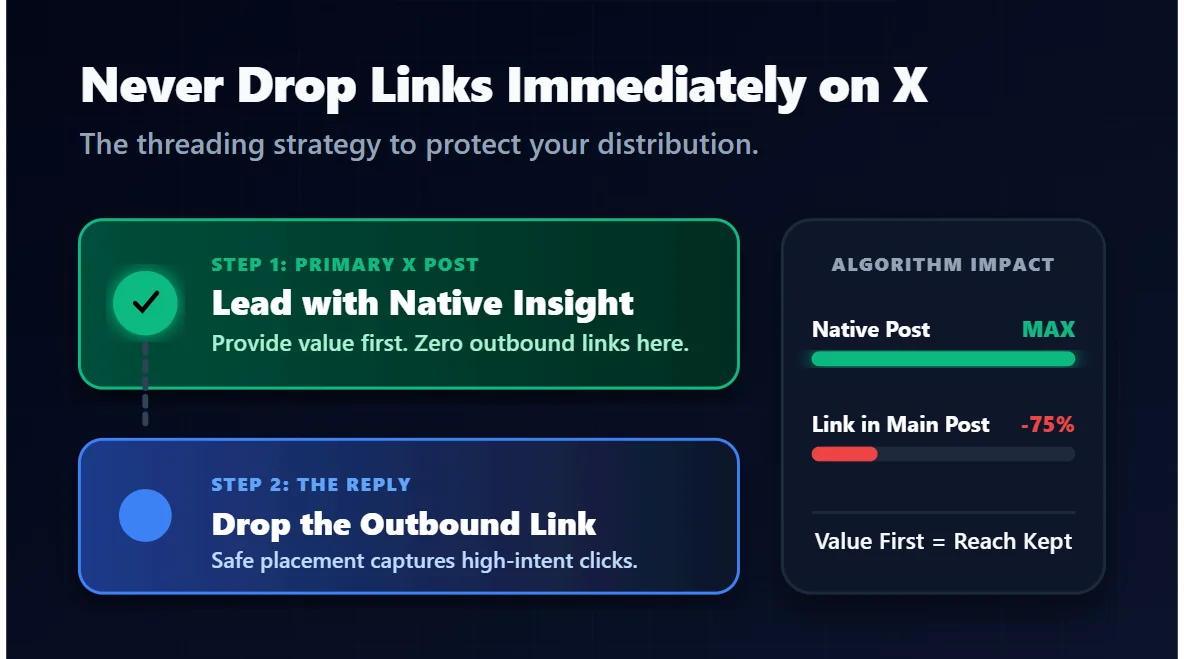Better posting strategy than dropping links immediately on X