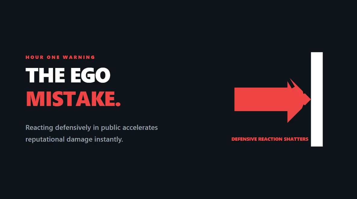 Geometric warning sign illustrating the danger of reacting defensively to a Community Note.