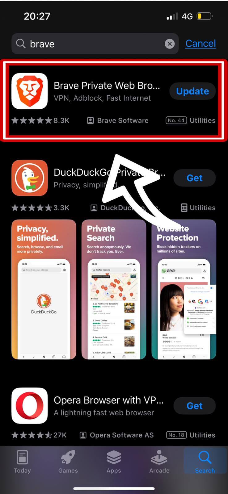 Downloading Brave Browser