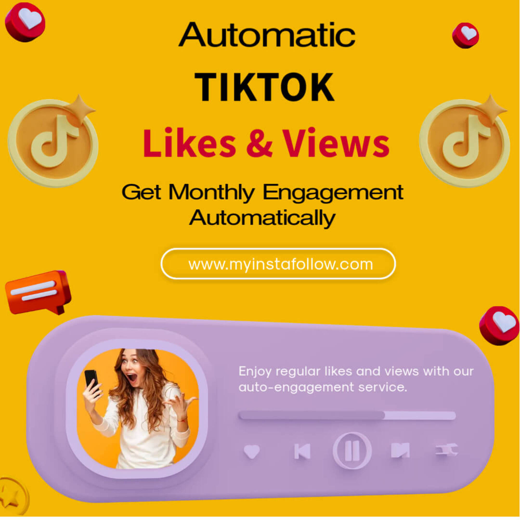 Buy TikTok Auto Likes & Views Monthly Podcast Image