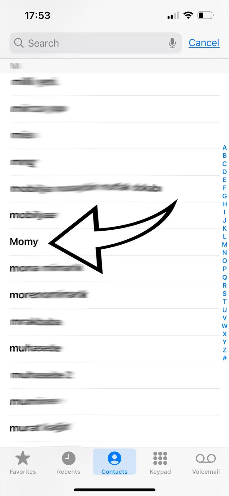 Opening Contacts App