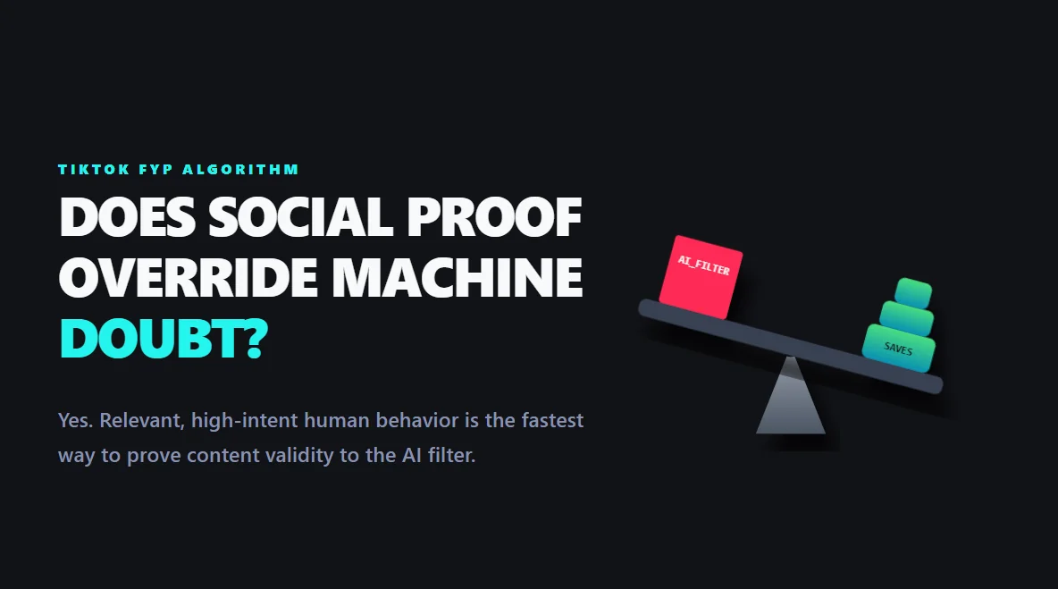 A dense matte polymer weight of social proof tipping the scales against a rigid concrete filter.