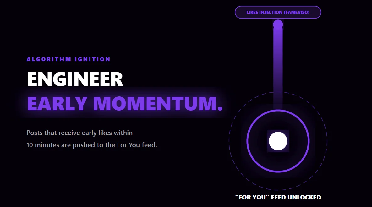 Cinematic 3D spark igniting a core, showing how early likes unlock massive organic reach on the Threads For You feed.