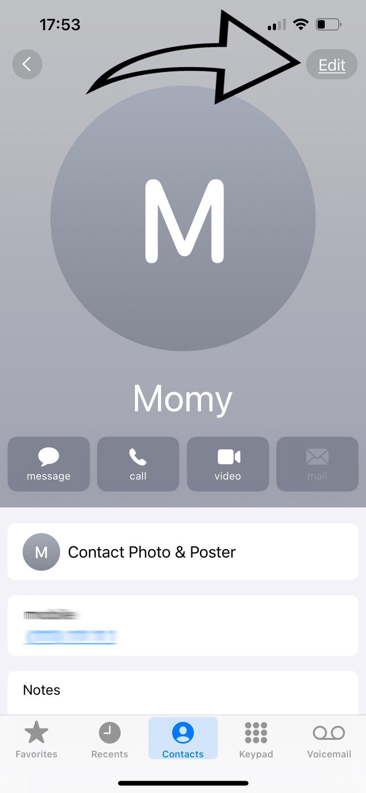 Editing Contact Details