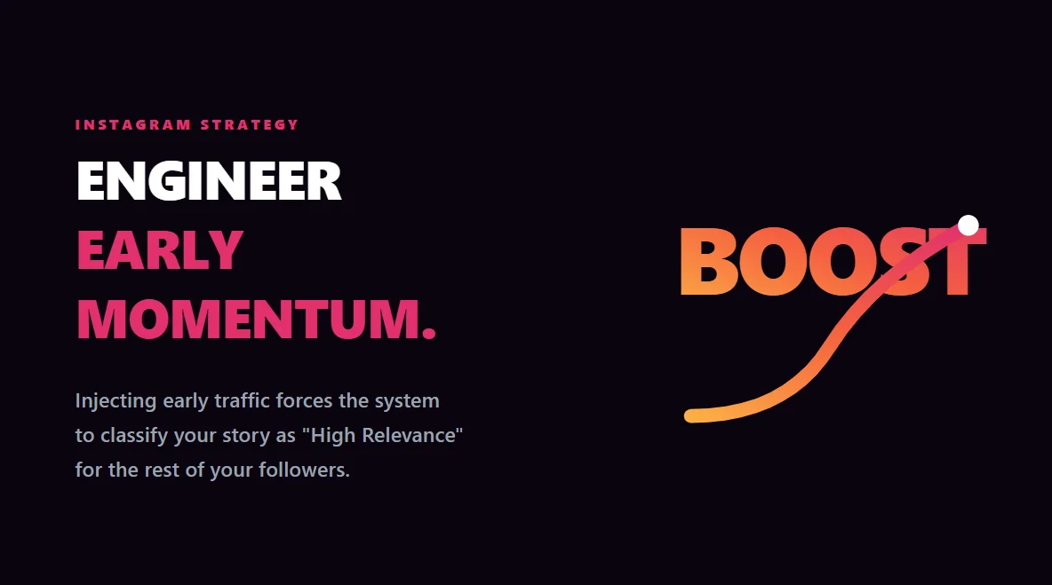 Vibrant liquid typography showing how early momentum boosts organic reach in the Instagram Story algorithm.