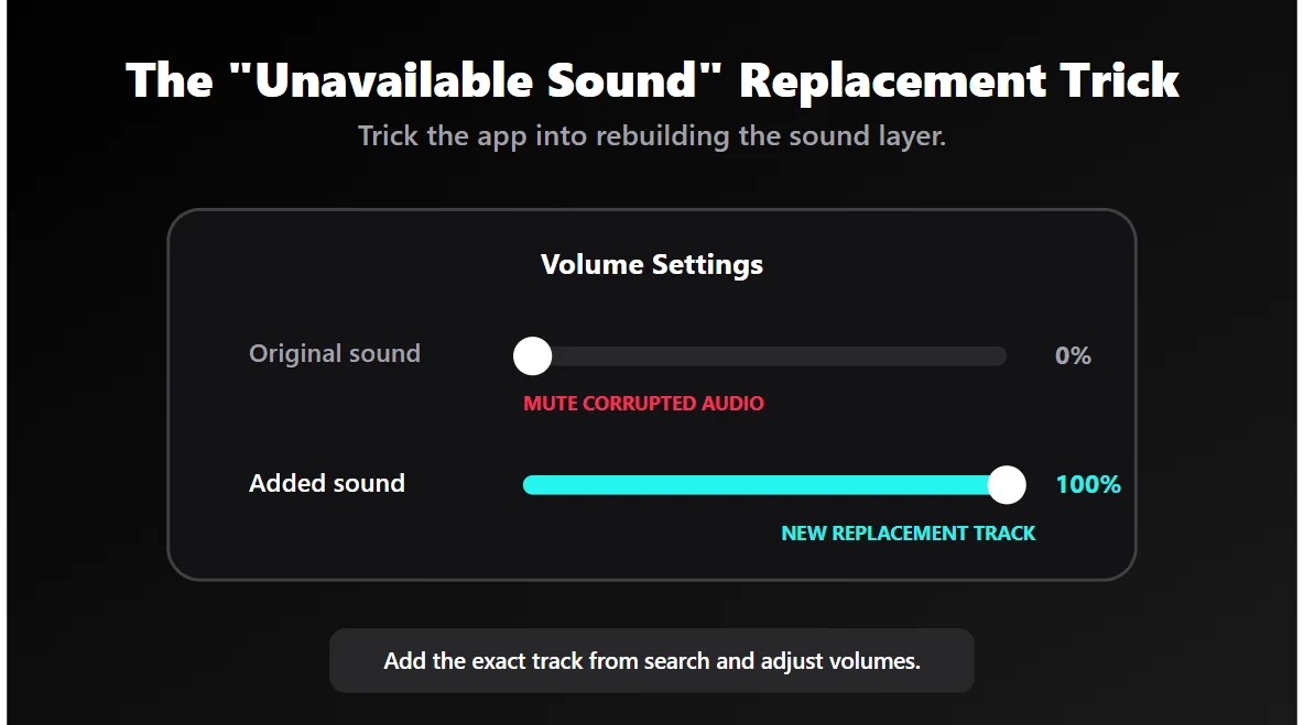 Fastest fix for missing TikTok draft music