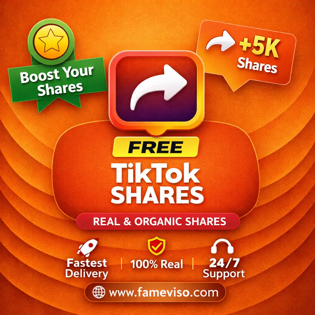 Free Tiktok Shares trial by FameViso