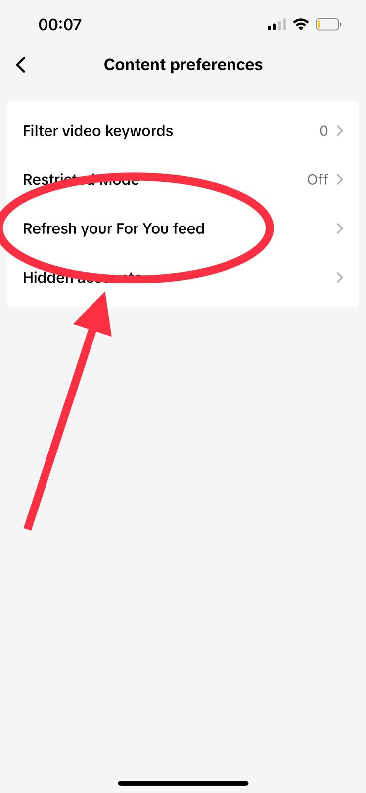 How to Refresh and Reset Your TikTok Explore Page step 5