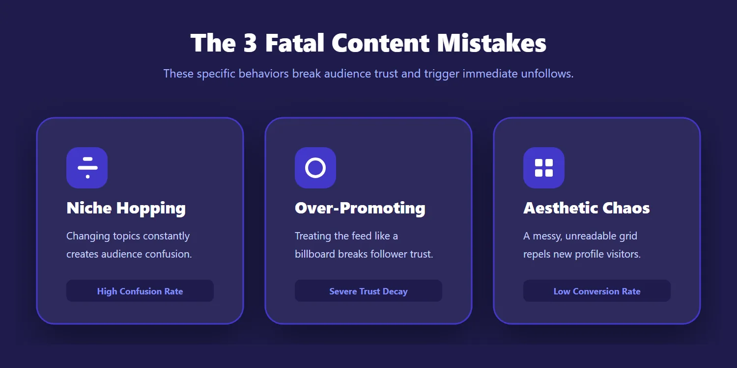 Content mistakes that cause Instagram followers to leave