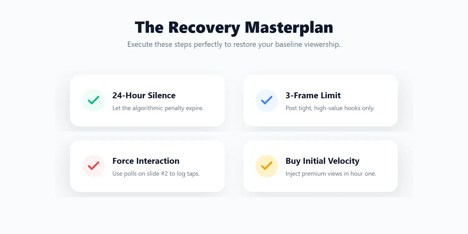 Final checklist to recover low Instagram Story views