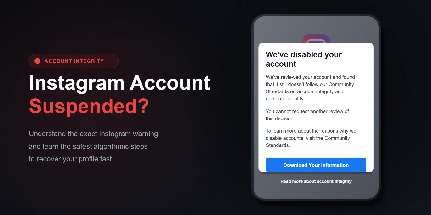 Instagram Account Integrity Suspension: Fix & Appeal Guide