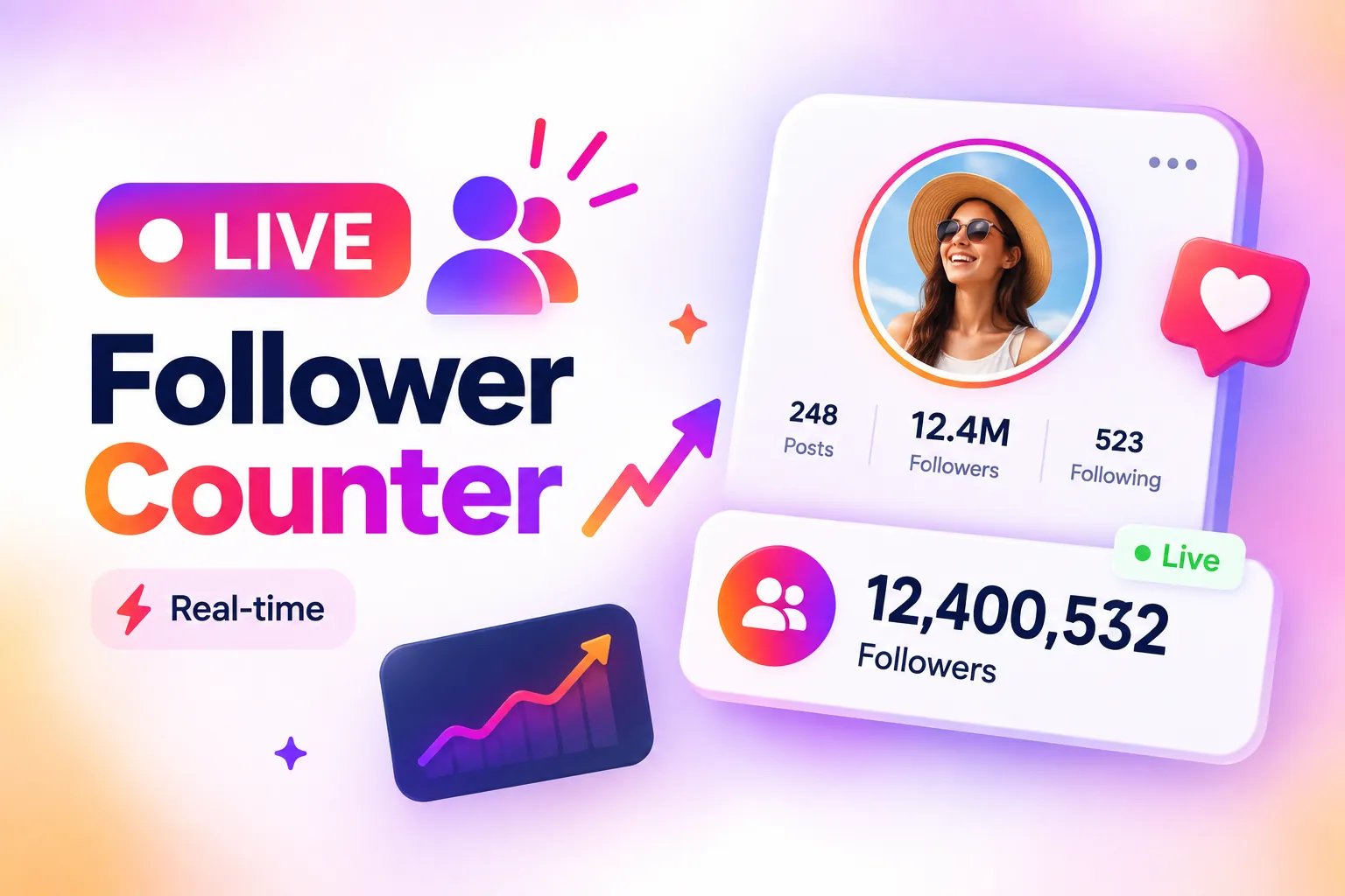 Free tool to track Instagram follower counts live in real-time