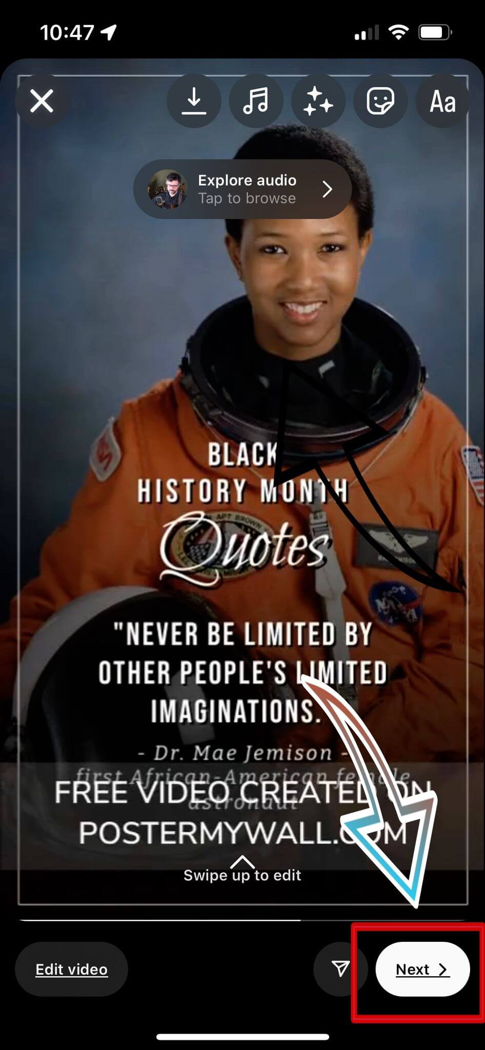 Uploading Video for Reel