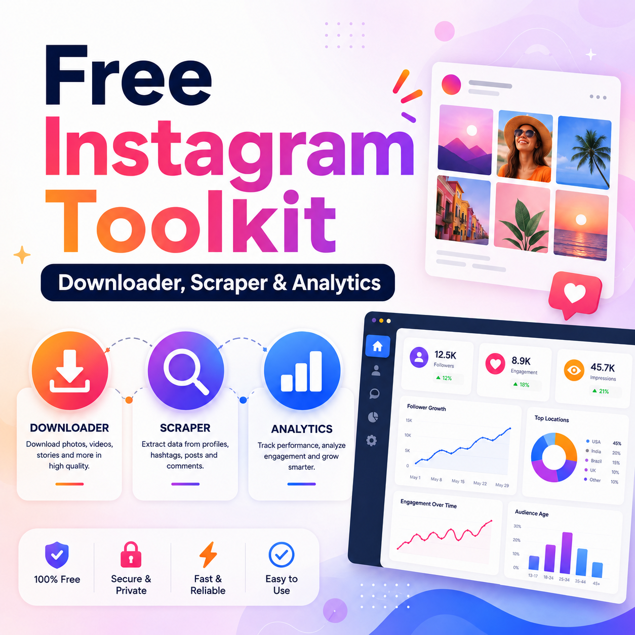 Free Instagram Toolkit: Downloader, Scraper and Analytics tools by FameViso