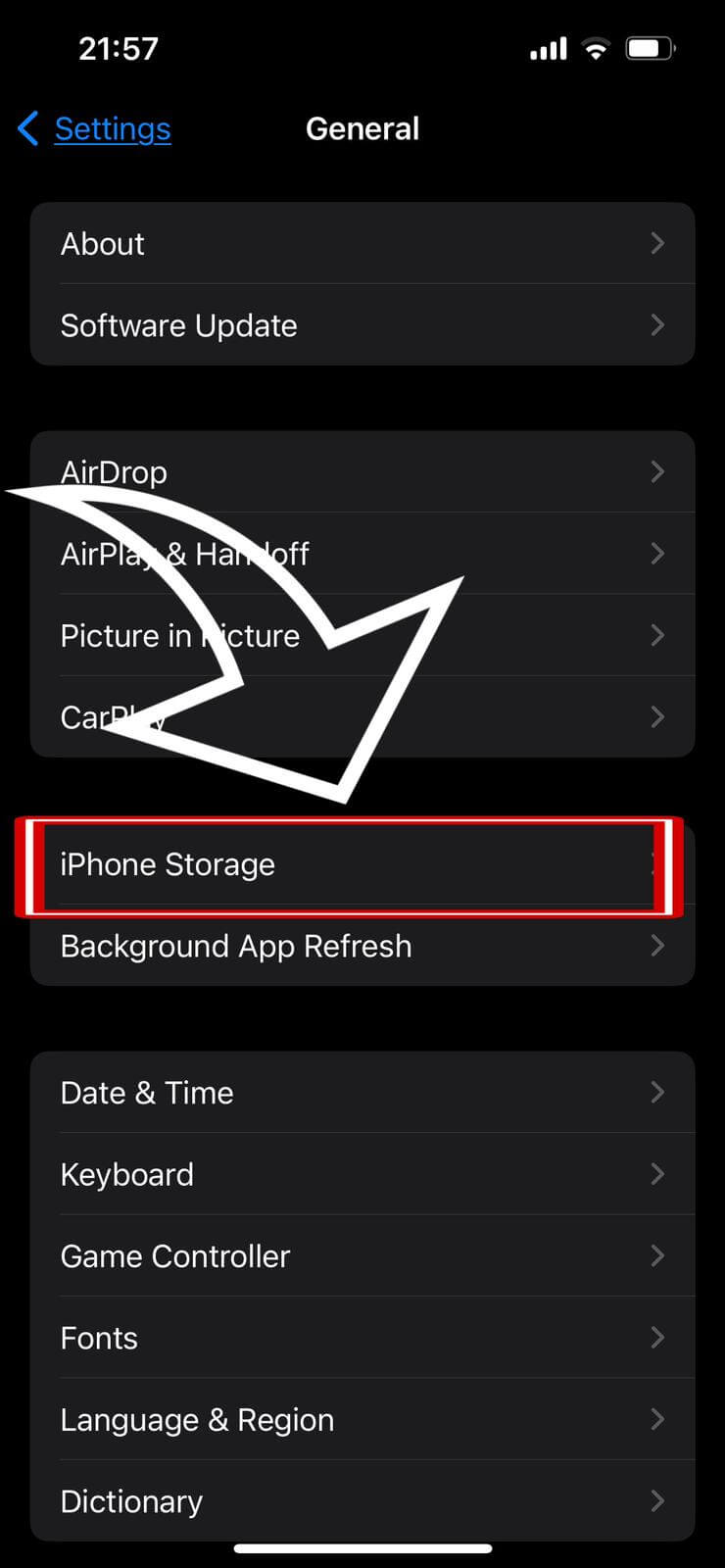 iPhone Storage