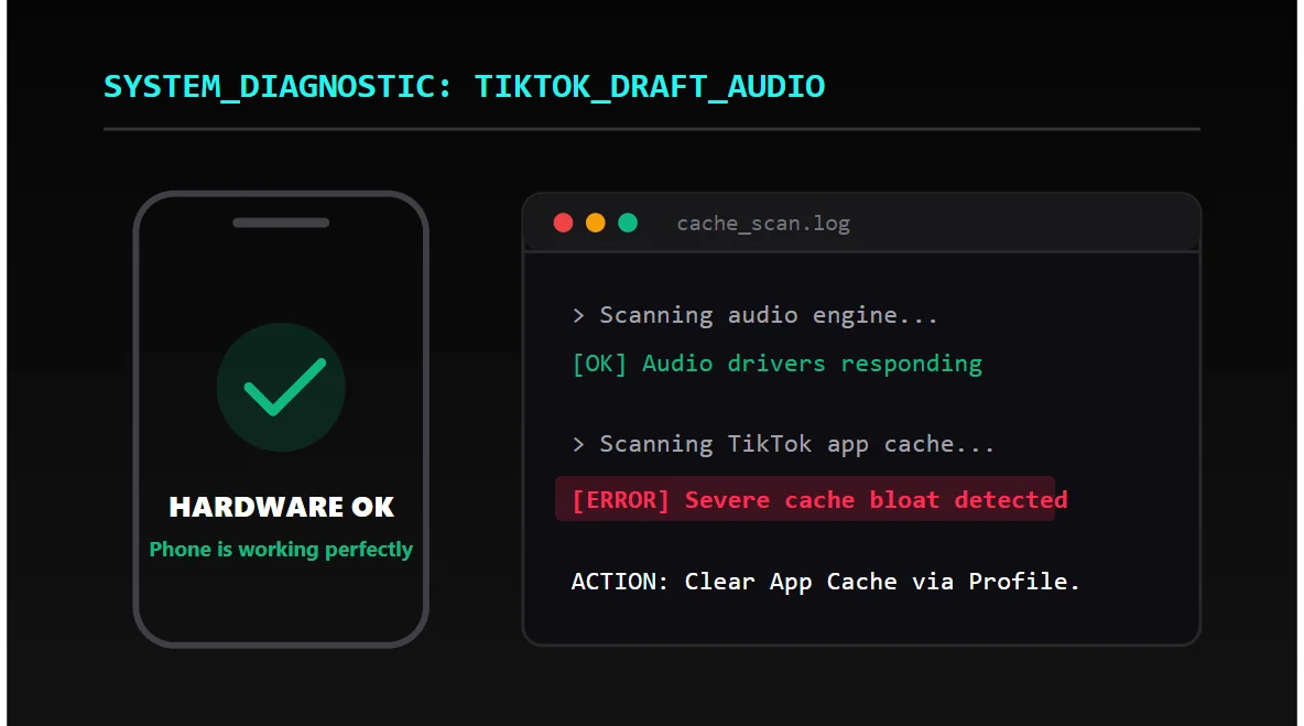 Is TikTok draft audio issue caused by the phone or the app