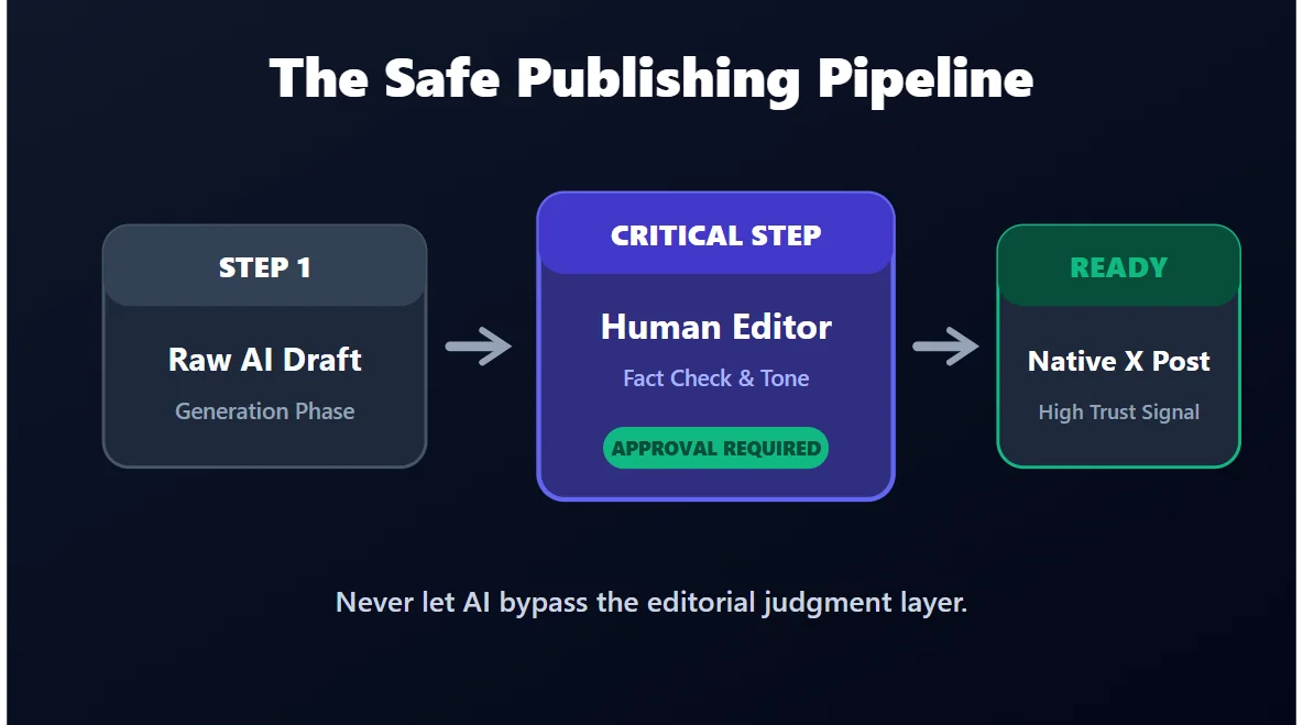Keep a human editorial layer for X posts