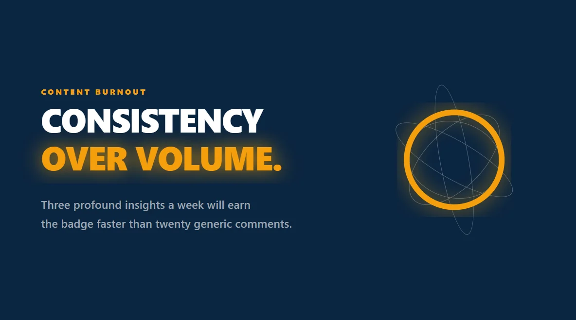 Abstract concentric circles demonstrating the power of consistency over high-volume posting.