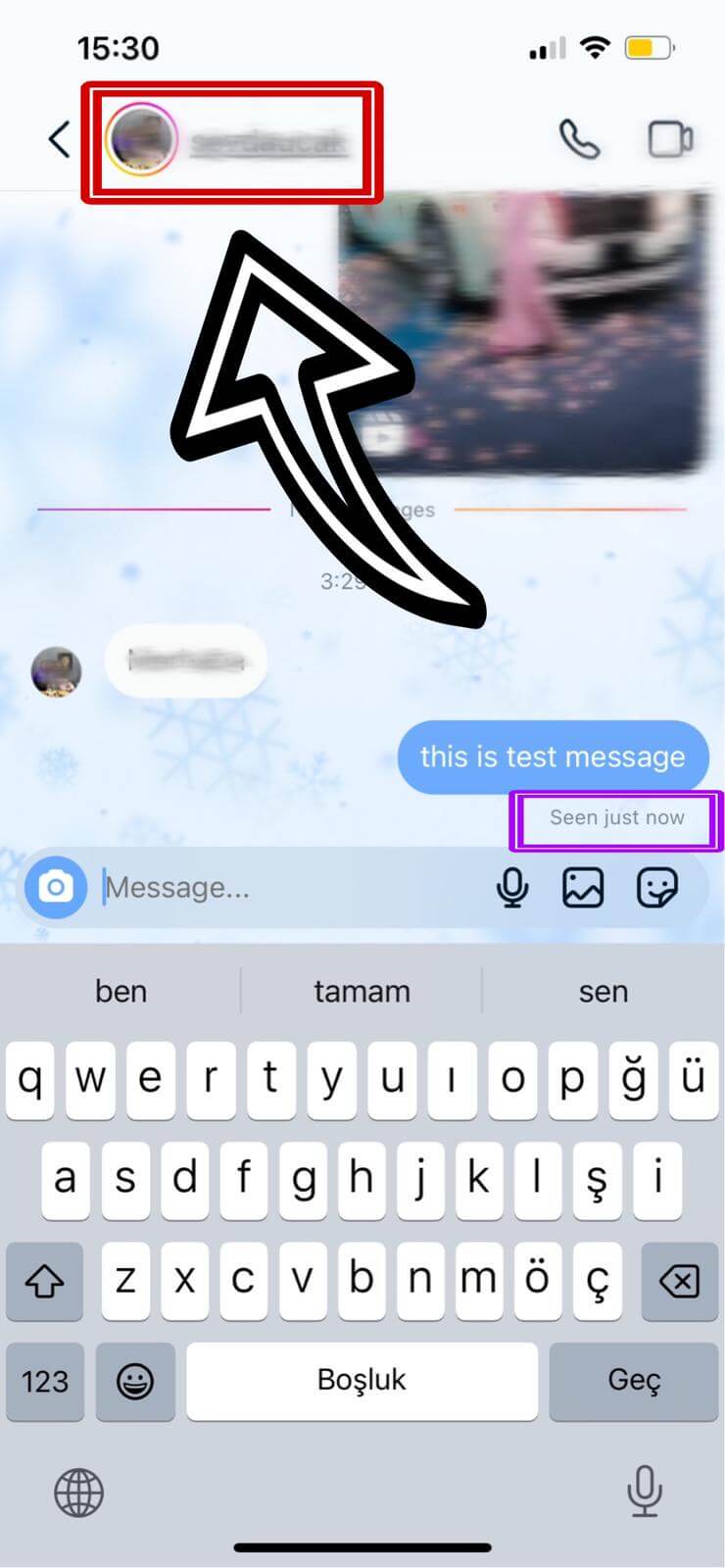 Accessing Instagram Dm options