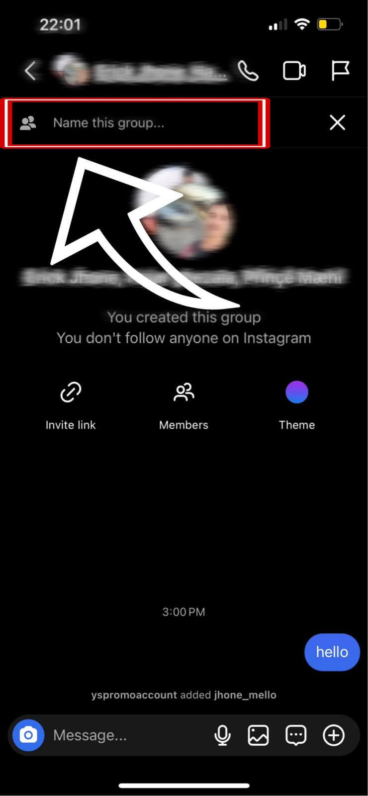 Naming the Instagram group chat