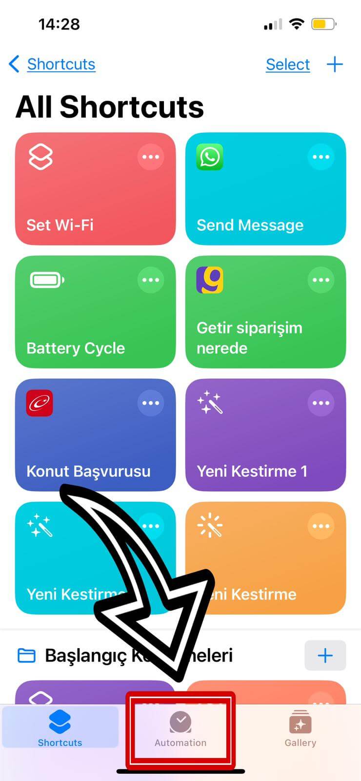 Navigating to automations