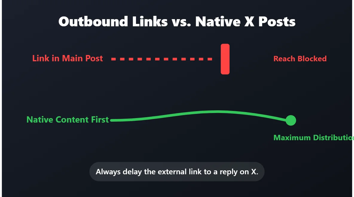 Why outbound links reduce performance on X
