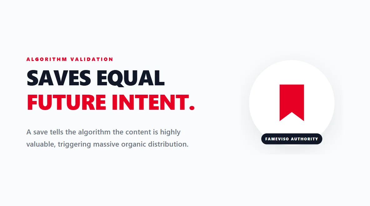 Elegant save icon resting on a soft shadow pedestal, representing future purchasing intent.