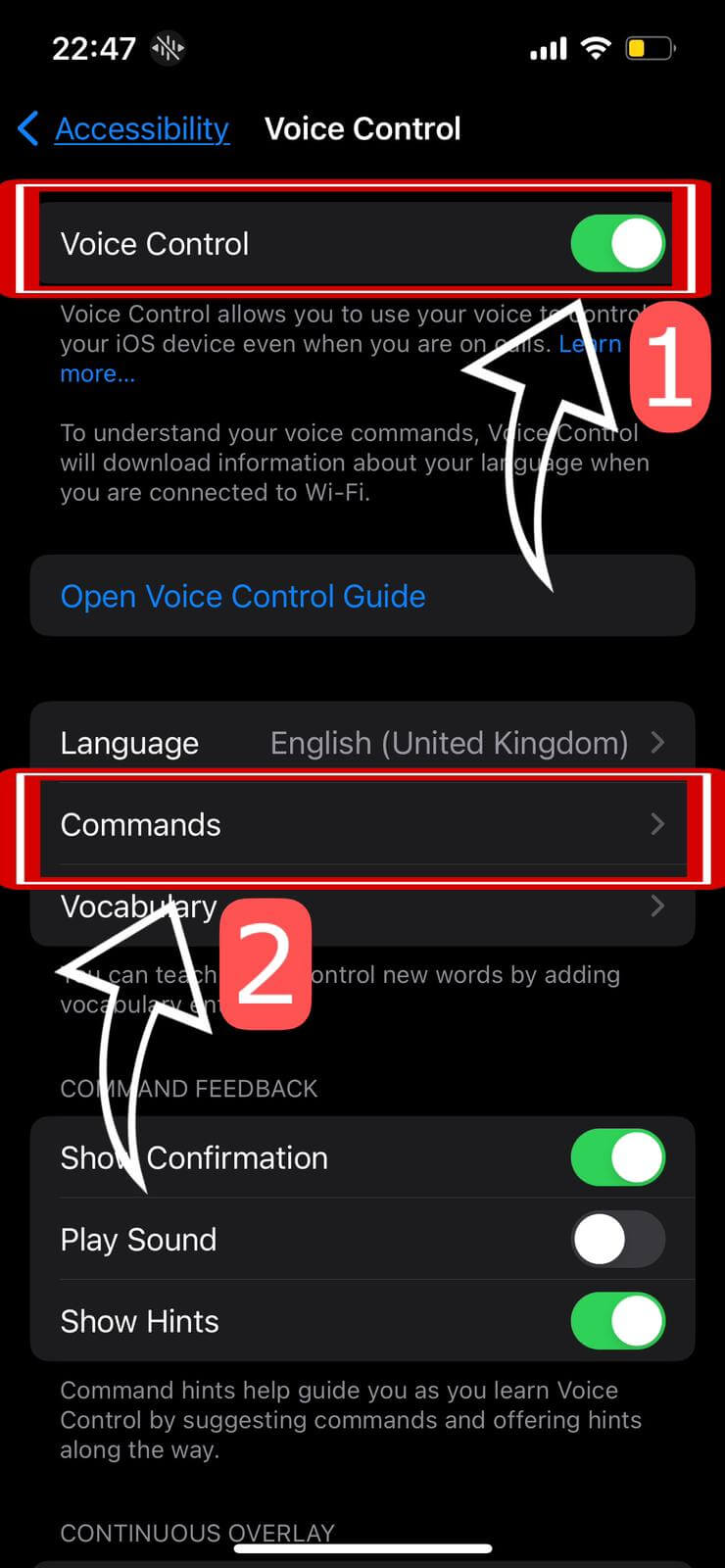 Voice Control Commands