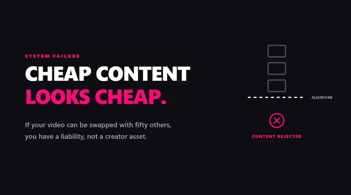 Melted silver and pink forms illustrating the failure of mass-produced TikTok affiliate content.