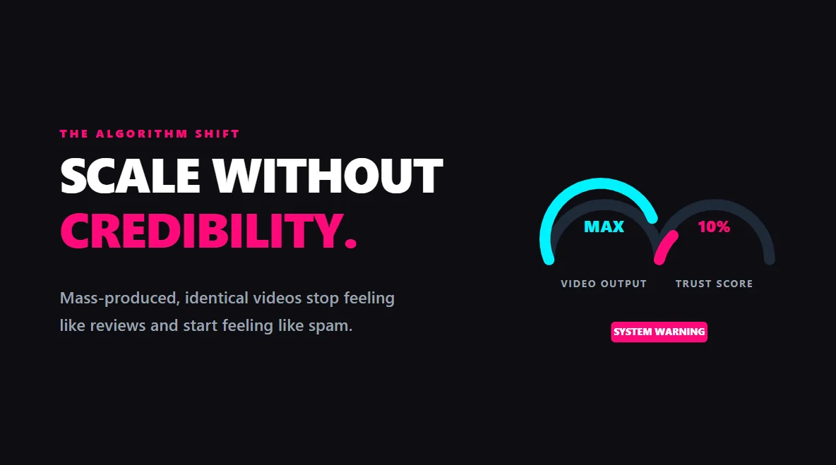 Liquid metal wave crashing, symbolizing how scale without credibility destroys TikTok Shop accounts.