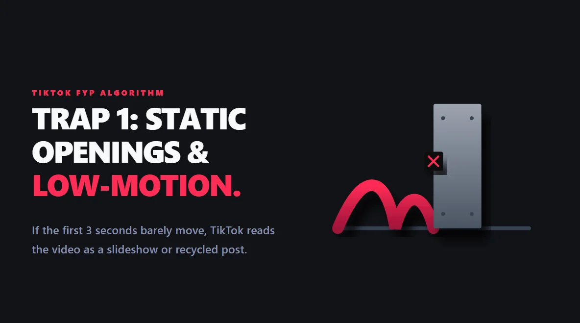 A solid block of concrete halting a moving red polymer wave, showing how static intros kill momentum.