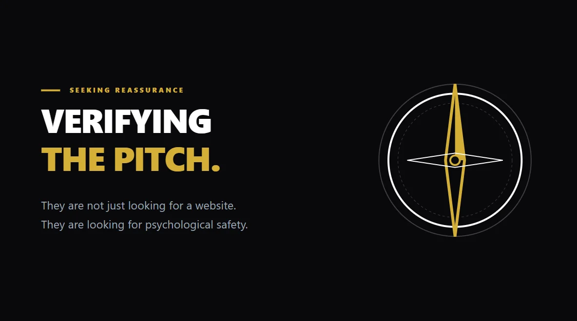 A golden compass on an obsidian slab, symbolizing the search for professional reassurance.