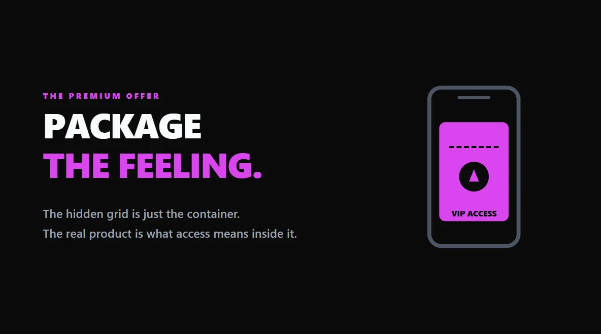 Vector illustration of a VIP ticket sliding out of a smartphone screen, representing the true product of Flipside.