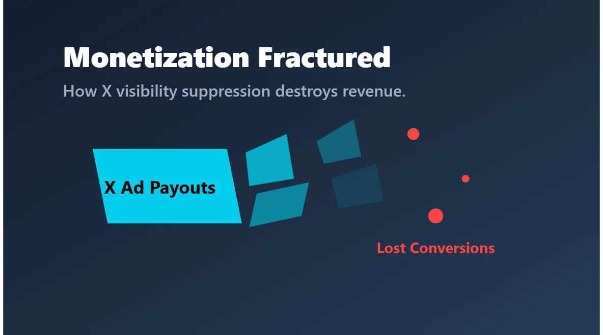 How revenue loss and visibility suppression appear on X