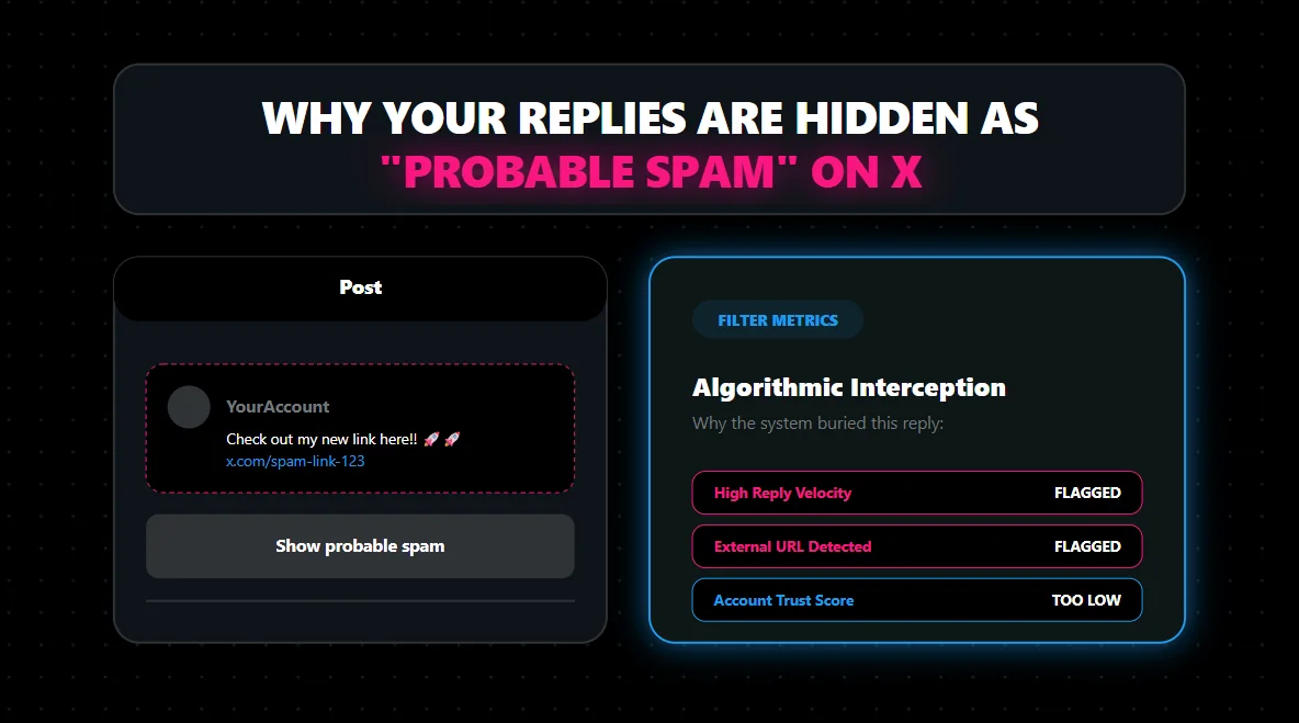 Why Your X Replies Are Hidden as Probable Spam