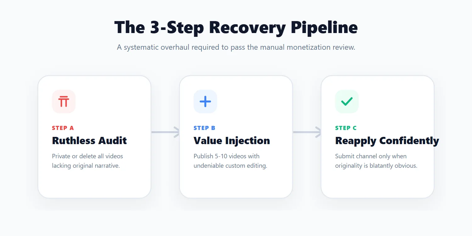 The 3-step recovery protocol for YouTube reused content